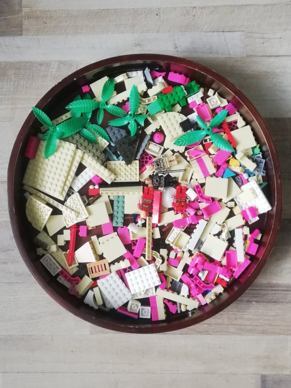 300+ Piece Pink & Cream Building Block Lot (LEGO-Compatible)